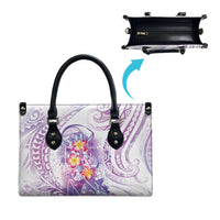 Lavender Polynesian Jellyfish Leather Bag Watercolor Glows - Polynesian Pride