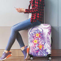 Lavender Polynesian Jellyfish Luggage Cover Watercolor Glows - Polynesian Pride