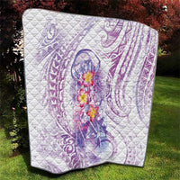 Lavender Polynesian Jellyfish Quilt Watercolor Glows - Polynesian Pride