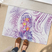 Lavender Polynesian Jellyfish Rubber Doormat Watercolor Glows - Polynesian Pride