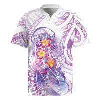 Lavender Polynesian Jellyfish Rugby Jersey Watercolor Glows - Polynesian Pride
