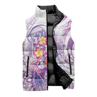 Lavender Polynesian Jellyfish Sleeveless Puffer Jacket Watercolor Glows - Polynesian Pride