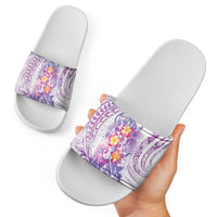 Lavender Polynesian Jellyfish Slide Sandals Watercolor Glows - Polynesian Pride