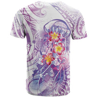 Lavender Polynesian Jellyfish T Shirt Watercolor Glows - Polynesian Pride
