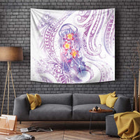 Lavender Polynesian Jellyfish Tapestry Watercolor Glows - Polynesian Pride