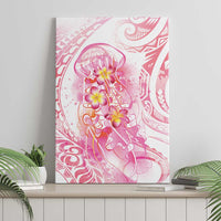 Rose Pink Polynesian Jellyfish Canvas Wall Art Watercolor Glows - Polynesian Pride