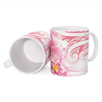 Rose Pink Polynesian Jellyfish Ceramic Mug Watercolor Glows - Polynesian Pride