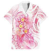 Rose Pink Polynesian Jellyfish Family Matching Puletasi and Hawaiian Shirt Watercolor Glows - Polynesian Pride