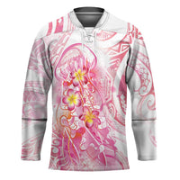 Rose Pink Polynesian Jellyfish Hockey Jersey Watercolor Glows LT7 Unisex Rose Pink - Polynesian Pride