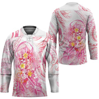 Rose Pink Polynesian Jellyfish Hockey Jersey Watercolor Glows LT7 - Polynesian Pride
