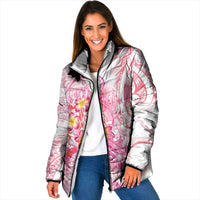 Rose Pink Polynesian Jellyfish Padded Jacket Watercolor Glows - Polynesian Pride