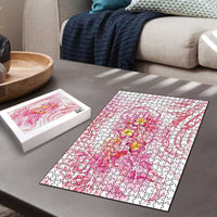 Rose Pink Polynesian Jellyfish Puzzle Watercolor Glows - Polynesian Pride