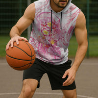 Rose Pink Polynesian Jellyfish Sleeveless Hoodie Watercolor Glows - Polynesian Pride