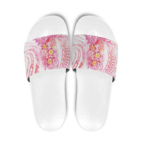Rose Pink Polynesian Jellyfish Slide Sandals Watercolor Glows - Polynesian Pride