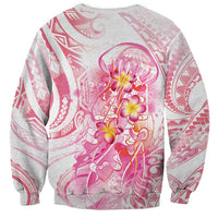 Rose Pink Polynesian Jellyfish Sweatshirt Watercolor Glows - Polynesian Pride