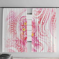 Rose Pink Polynesian Jellyfish Window Curtain Watercolor Glows - Polynesian Pride