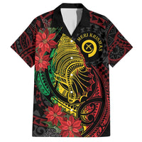 Vanuatu Meri Krismas Family Matching Off Shoulder Maxi Dress and Hawaiian Shirt Conch Shell Tribal Art