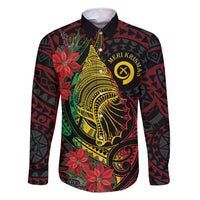 Vanuatu Meri Krismas Family Matching Tank Maxi Dress and Hawaiian Shirt Conch Shell Tribal Art