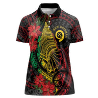Vanuatu Meri Krismas Women Polo Shirt Conch Shell Tribal Art
