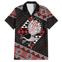 Taniko Aotearoa Hawaiian Shirt Poutama Mix Piwakawaka LT7 Red - Polynesian Pride