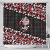 Taniko Aotearoa Shower Curtain Poutama Mix Piwakawaka