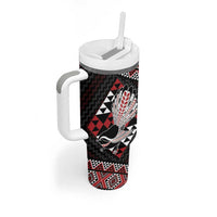 Taniko Aotearoa Tumbler With Handle Poutama Mix Piwakawaka
