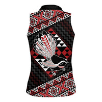 Taniko Aotearoa Women Sleeveless Polo Shirt Poutama Mix Piwakawaka LT7 - Polynesian Pride