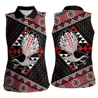 Taniko Aotearoa Women Sleeveless Polo Shirt Poutama Mix Piwakawaka LT7 - Polynesian Pride