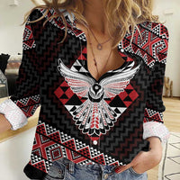 Taniko Aotearoa Women Casual Shirt Poutama Mix Piwakawaka - Ver02