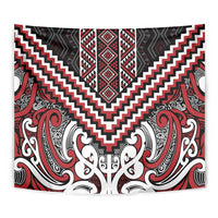 Maori Tukutuku Taniko Motifs Tapestry Red Poutama Mix Kowhaiwhai LT7 - Polynesian Pride