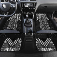 Maori Tukutuku Taniko Motifs Car Mats Black Poutama Mix Kowhaiwhai