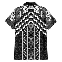 Maori Tukutuku Taniko Motifs Hawaiian Shirt Black Poutama Mix Kowhaiwhai