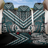 Maori Tukutuku Taniko Motifs Back Car Seat Cover Teal Poutama Mix Kowhaiwhai