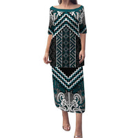 Maori Tukutuku Taniko Motifs Puletasi Teal Poutama Mix Kowhaiwhai