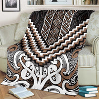 Maori Tukutuku Taniko Motifs Blanket Brown Poutama Mix Kowhaiwhai