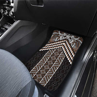 Maori Tukutuku Taniko Motifs Car Mats Brown Poutama Mix Kowhaiwhai