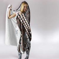 Maori Tukutuku Taniko Motifs Hooded Blanket Brown Poutama Mix Kowhaiwhai LT7 - Polynesian Pride