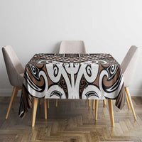Maori Tukutuku Taniko Motifs Tablecloth Brown Poutama Mix Kowhaiwhai