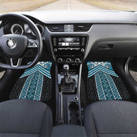 Maori Tukutuku Taniko Motifs Car Mats Turquoise Poutama Mix Kowhaiwhai