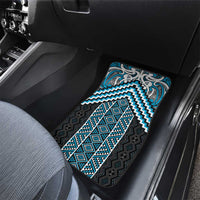 Maori Tukutuku Taniko Motifs Car Mats Turquoise Poutama Mix Kowhaiwhai