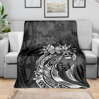 Polynesian Women's Day Blanket Plumeria Passion - Black LT7 - Polynesian Pride