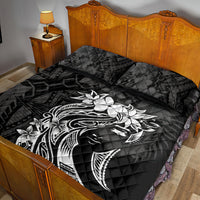 Polynesian Women's Day Quilt Bed Set Plumeria Passion - Black LT7 - Polynesian Pride