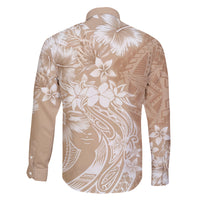 Polynesian Women's Day Family Matching Tank Maxi Dress and Hawaiian Shirt Plumeria Passion - Beige LT7 - Polynesian Pride