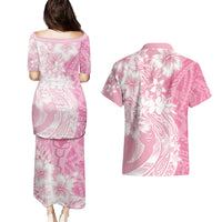 Polynesian Women's Day Couples Matching Puletasi and Hawaiian Shirt Plumeria Passion - Pink LT7 - Polynesian Pride