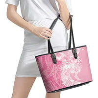 Polynesian Women's Day Leather Tote Bag Plumeria Passion - Pink LT7 - Polynesian Pride