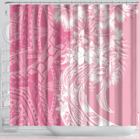Polynesian Women's Day Shower Curtain Plumeria Passion - Pink LT7 - Polynesian Pride