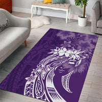 Polynesian Women's Day Area Rug Plumeria Passion - Purple LT7 - Polynesian Pride