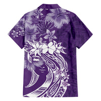 Polynesian Women's Day Family Matching Short Sleeve Bodycon Dress and Hawaiian Shirt Plumeria Passion - Purple LT7 - Polynesian Pride