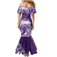 Polynesian Women's Day Mermaid Dress Plumeria Passion - Purple LT7 - Polynesian Pride