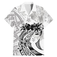 Polynesian Women's Day Family Matching Mermaid Dress and Hawaiian Shirt Plumeria Passion - White LT7 Dad's Shirt - Short Sleeve White - Polynesian Pride